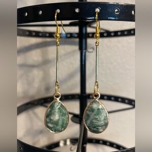 Handcrafted moss agate earrings